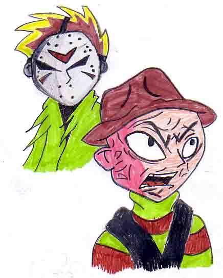 Andy's Gallery: A Nightmare on Elm Street, Freddy vs. Jason, and Horror icons.