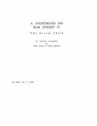 A Nightmare on Elm Street 5: The Dream Child Script