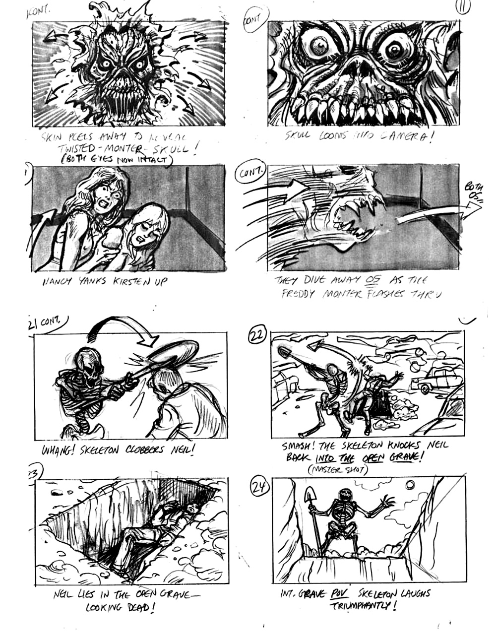A Nightmare on Elm Street 3: Dream Warriors Freddy vs. Nancy Storyboards