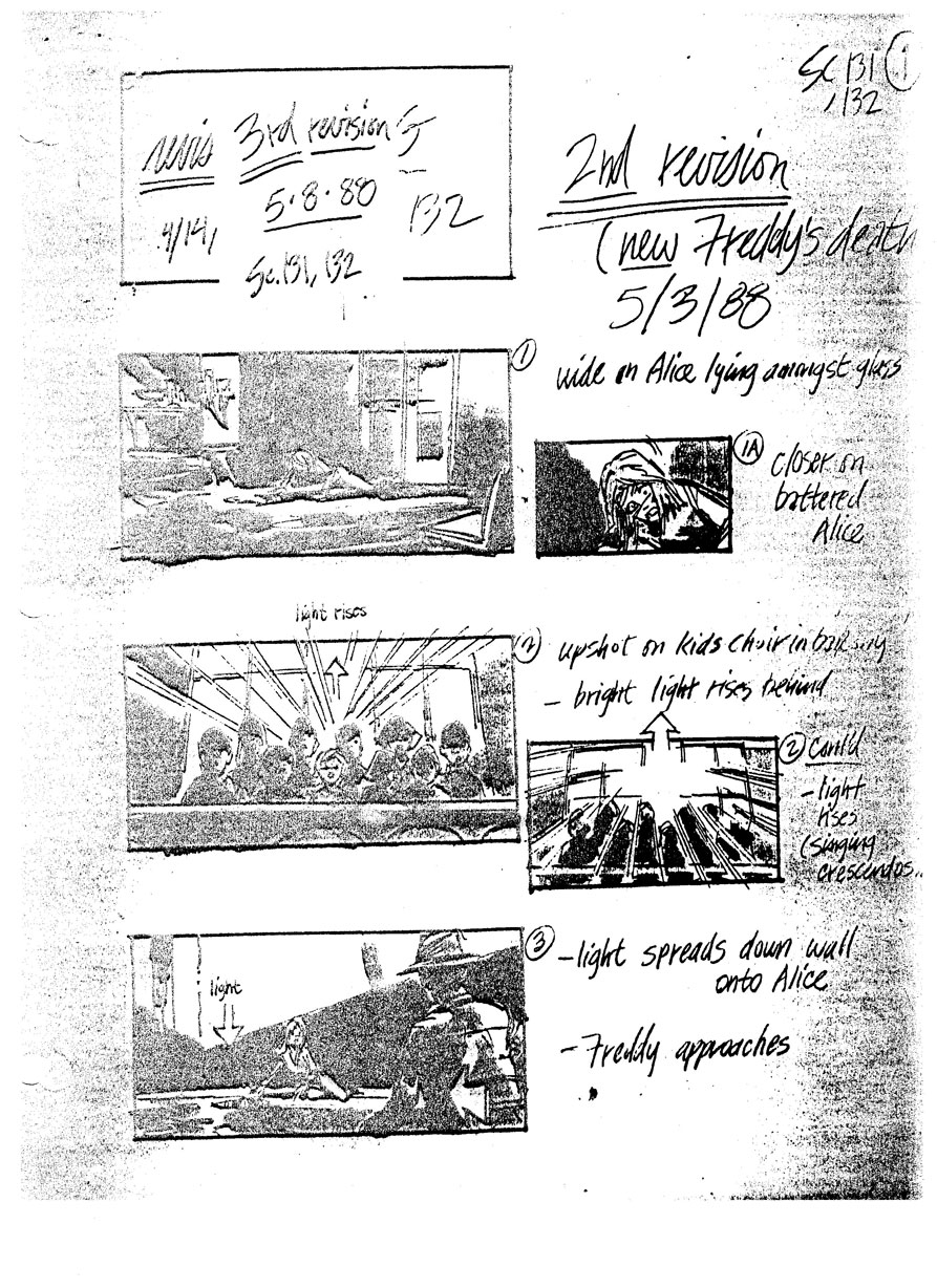 A Nightmare on Elm Street 4: The Dream Master Final Confrontation Storyboards