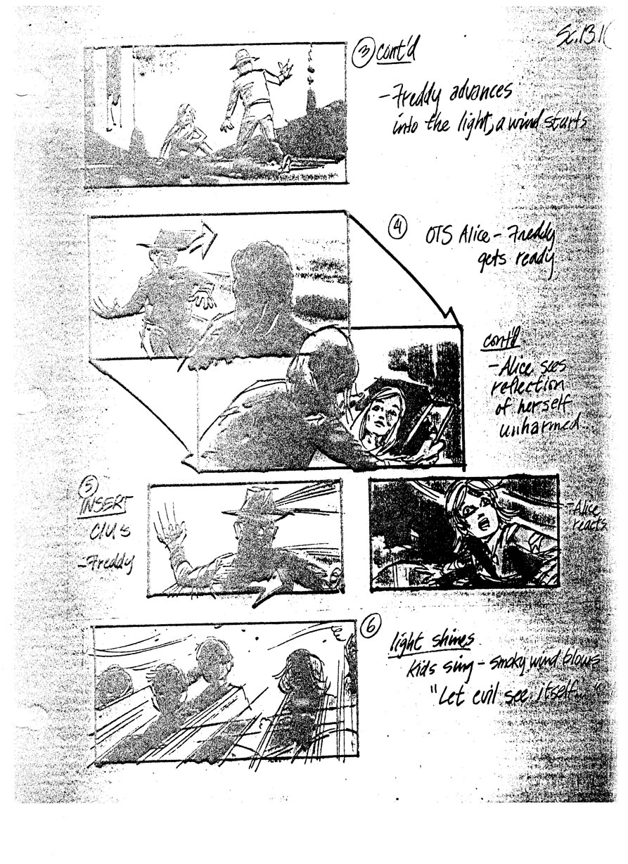 A Nightmare on Elm Street 4: The Dream Master Final Confrontation Storyboards