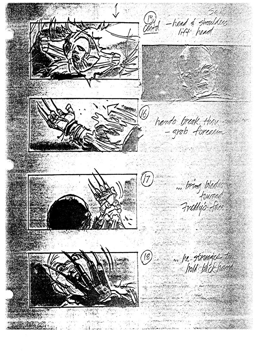 A Nightmare on Elm Street 4: The Dream Master Final Confrontation Storyboards