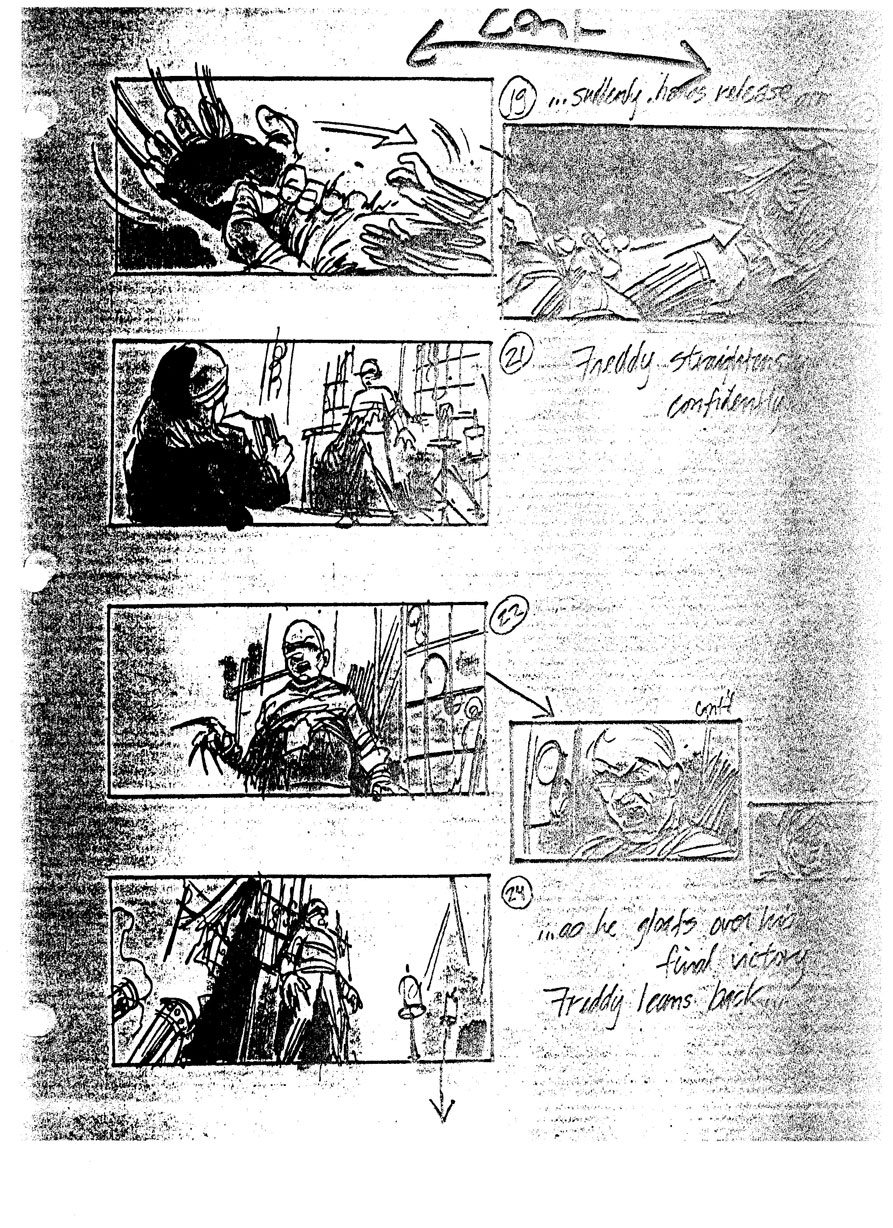 A Nightmare on Elm Street 4: The Dream Master Final Confrontation Storyboards