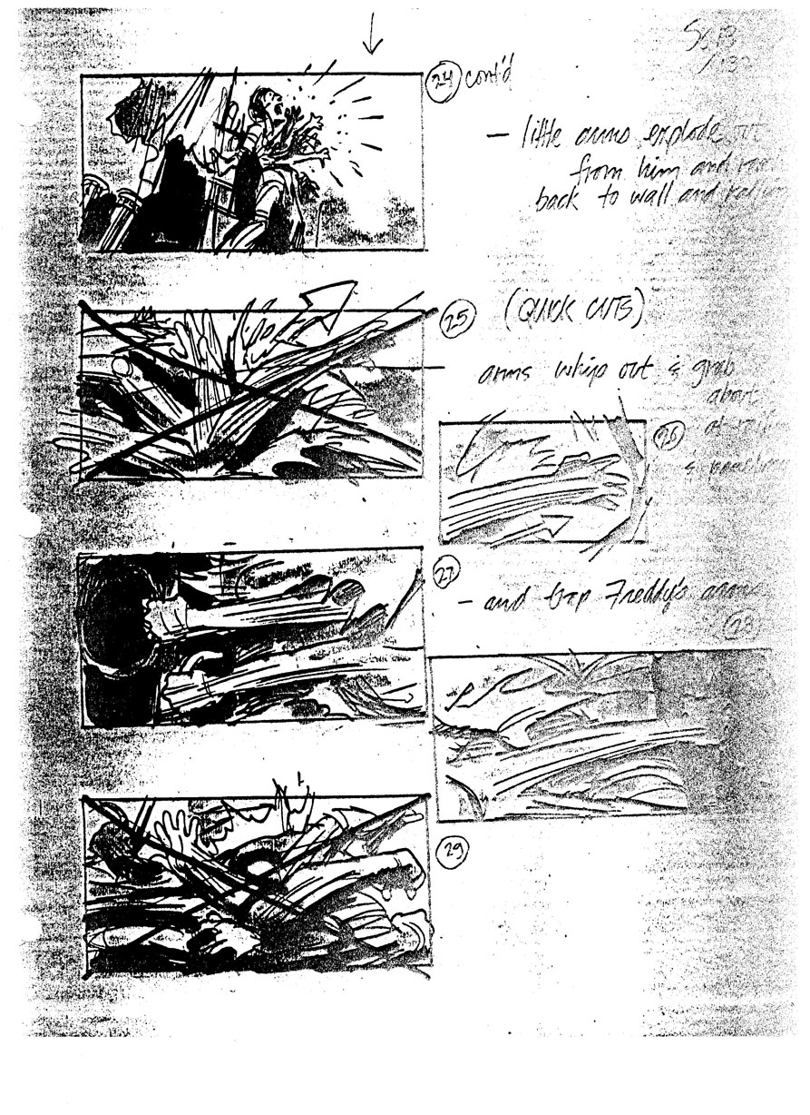 A Nightmare on Elm Street 4: The Dream Master Final Confrontation Storyboards