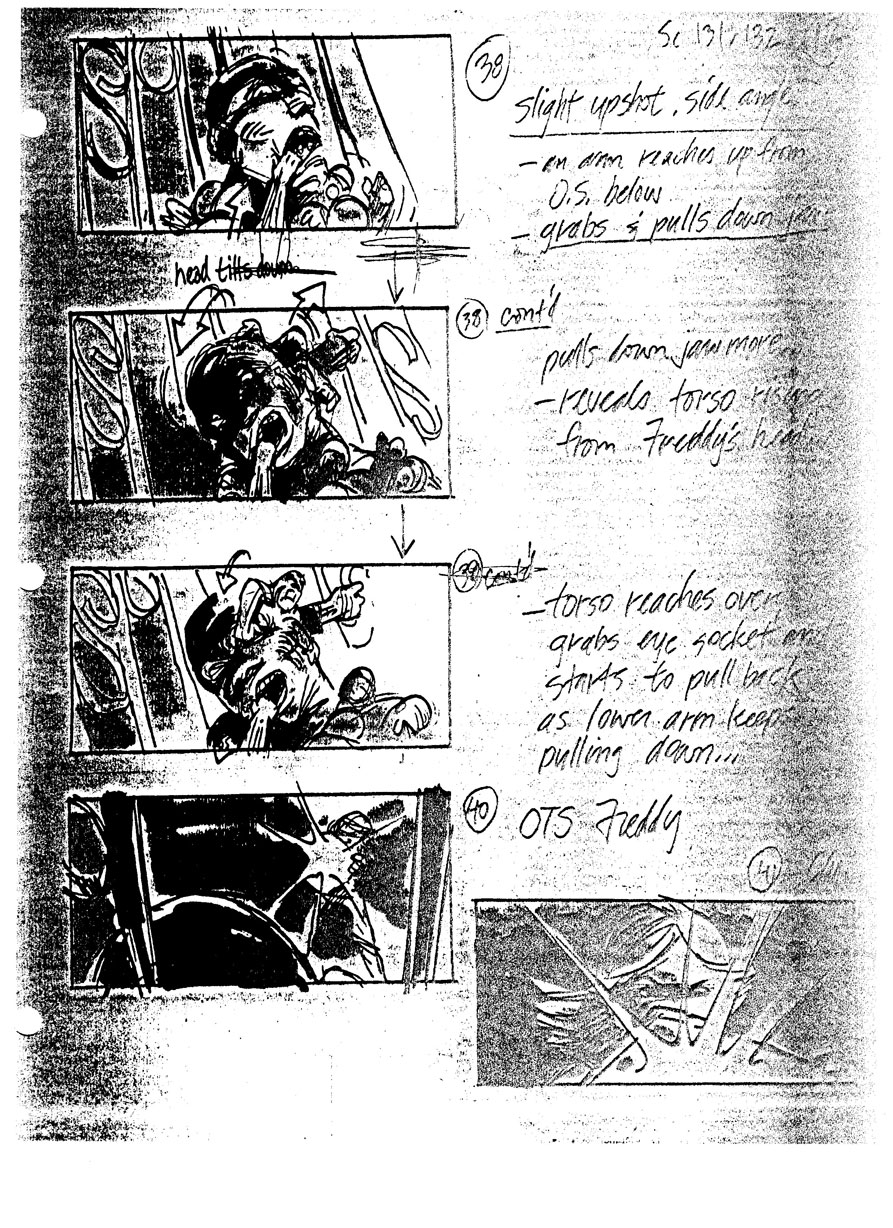 A Nightmare on Elm Street 4: The Dream Master Final Confrontation Storyboards